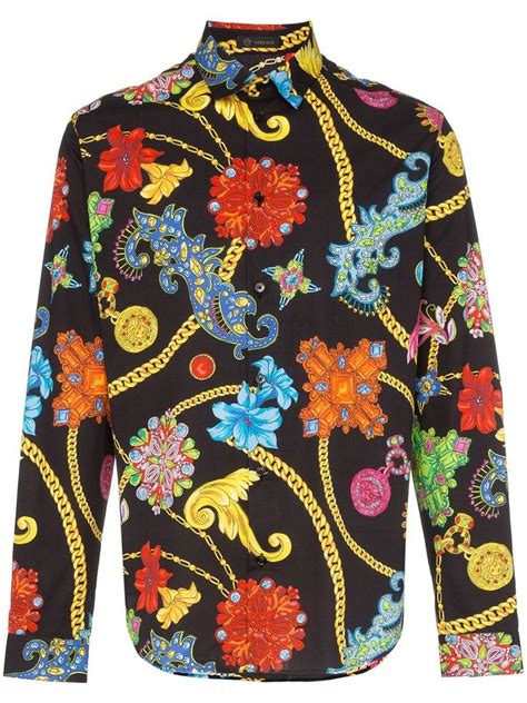 versace gioelleria jetes shirt|Versace Gioelleria Jetés Print Shirt In Black .